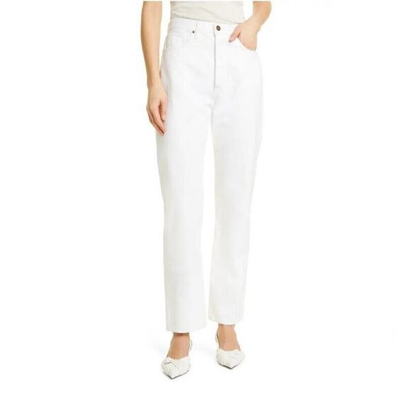 Goldsign Denim - Goldsign Women White Denim Calla Casual Relaxed Straight Leg Jeans Size 27